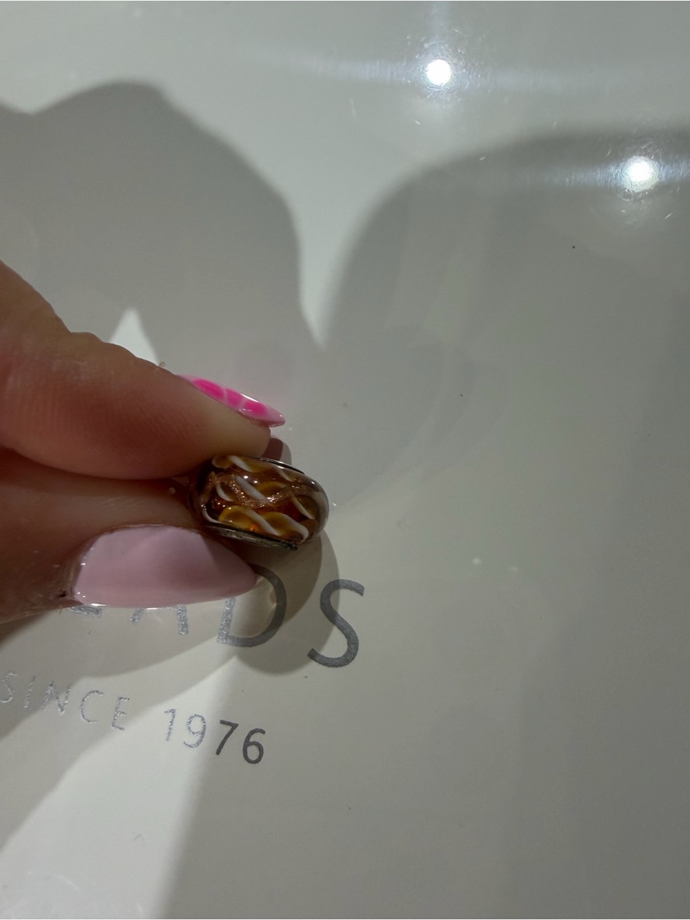 Trollbeads Stripe Ribbon Glass Bead
